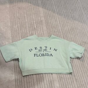 Mint Green Fleeced Crop Top!